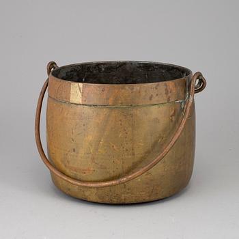 A 19th century brass bucket.