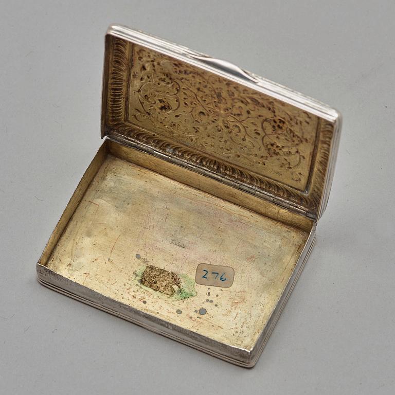 A Swedish early 18th century parcel-gilt snuff-box, marks of Wolter Siewers, Norrköping 1708.