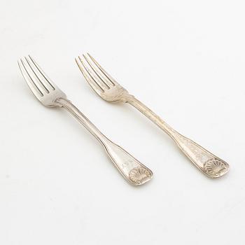 Twelve silver forks, I Sundström, Stockholm, 1916.