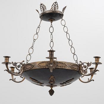 An Empire style ceiling lamp, late 19th century.