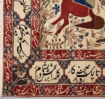 MATTA, semiantik Keshan figural, s.k. Motachem, ca 205,5 x 140,5 cm.