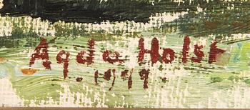 Agda Holst, Landskap med byggnader.