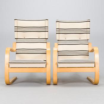 Alvar Aalto, fåtöljer, ett par, modell 401, Artek, 1960-tal.