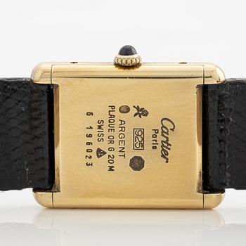 must de Cartier, Tank, wristwatch, 23.5 x 23 (30.5) mm.