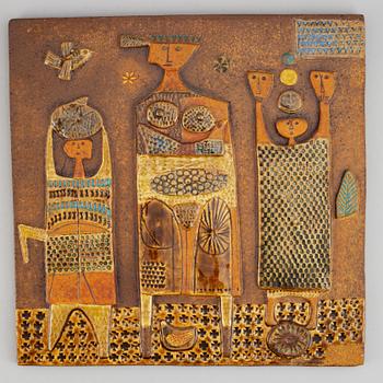 Stig Lindberg, a stoneware wall relief, Gustavsberg.