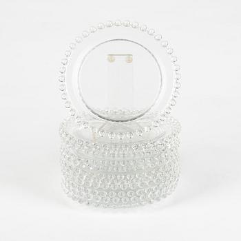 René Lalique, twelve signed glass dishes, 'Andlau', the model designed in 1933.