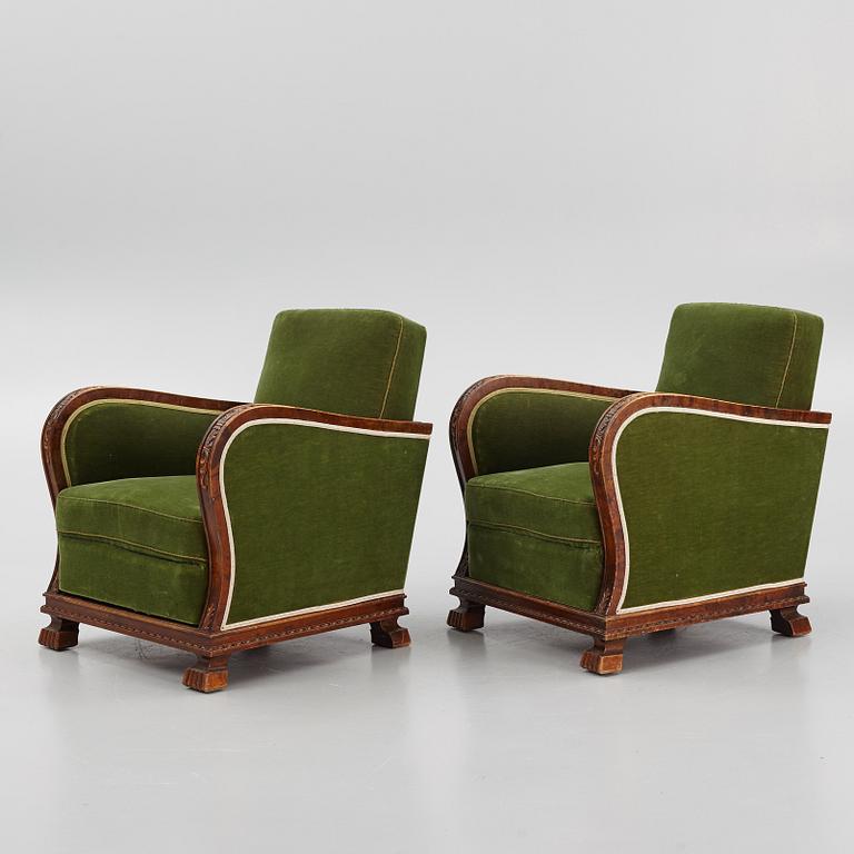 A pair of Swedish Grace armchairs, 1920's/30's.