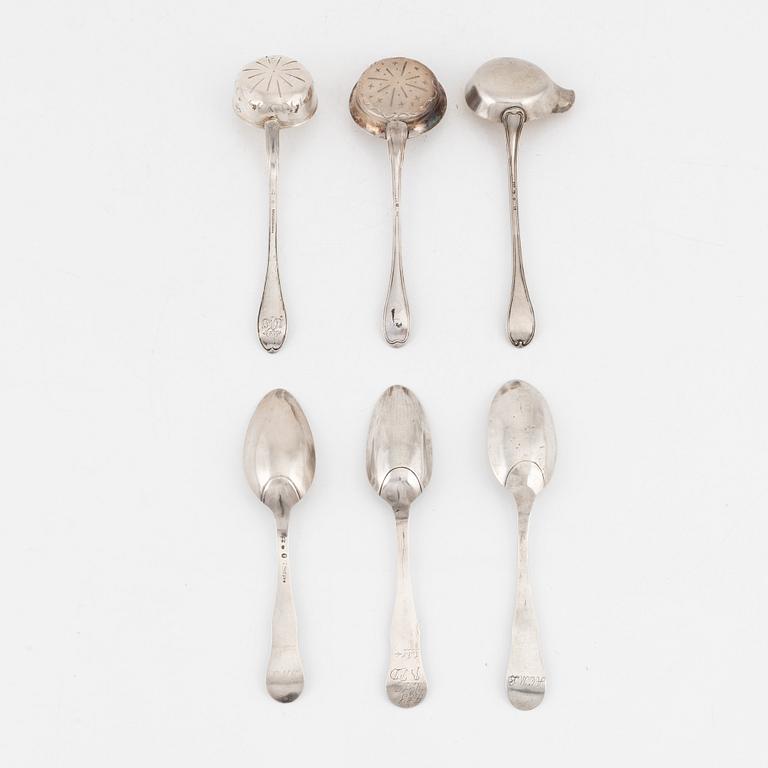A set of Swedish Silver Spoons, 18th-19th century.