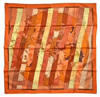 1322. HERMÈS, scarf, "Le Monde est vaste".