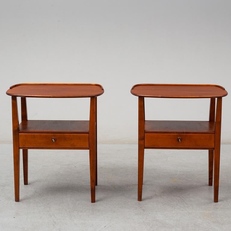 A pair of mid 20th century bedside tables by Nordiska Kompaniet.