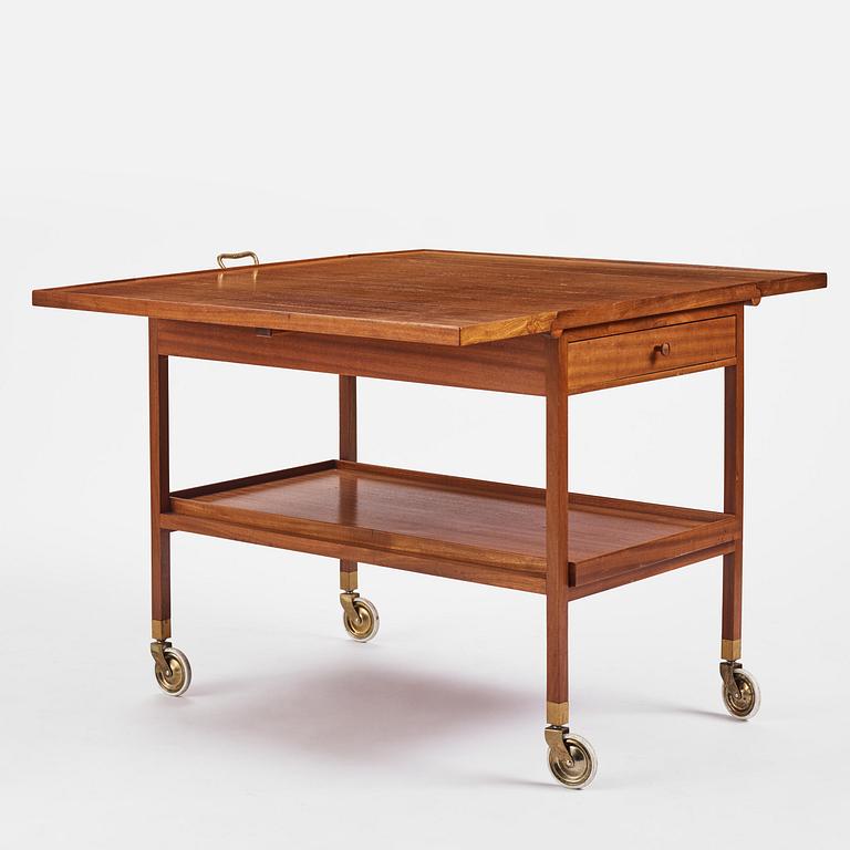 Josef Frank, a mahogany serving trolley model "756", FIrma Svenskt Tenn, mid-20th century.