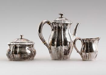 KAFFESERVIS, 3 delar, silver, 1920. Vikt ca 1032 gram.
