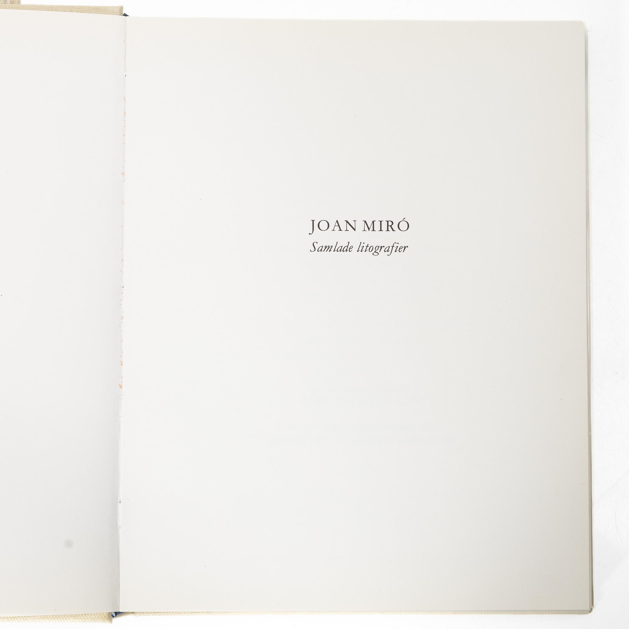 Joan Miró, Böcker 2 st, "Samlade litografier I-II", numrerade 120/300.