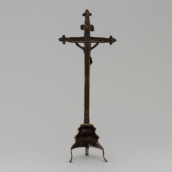 A 19th century bronze crucifix.