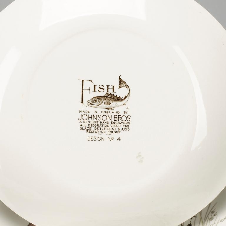 FISKTALLRIKAR, 12 delar, "Fish" Johnson Bros. England, 1900-talets andra hälft.