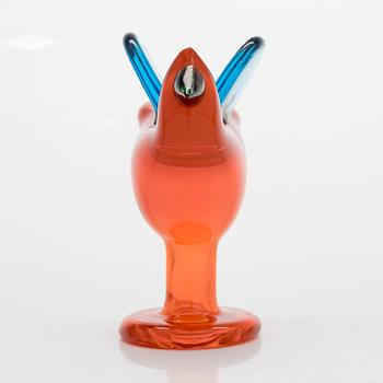 Oiva Toikka, a glass bird, signed Oiva Toikka, Nuutajärvi Notsjö.