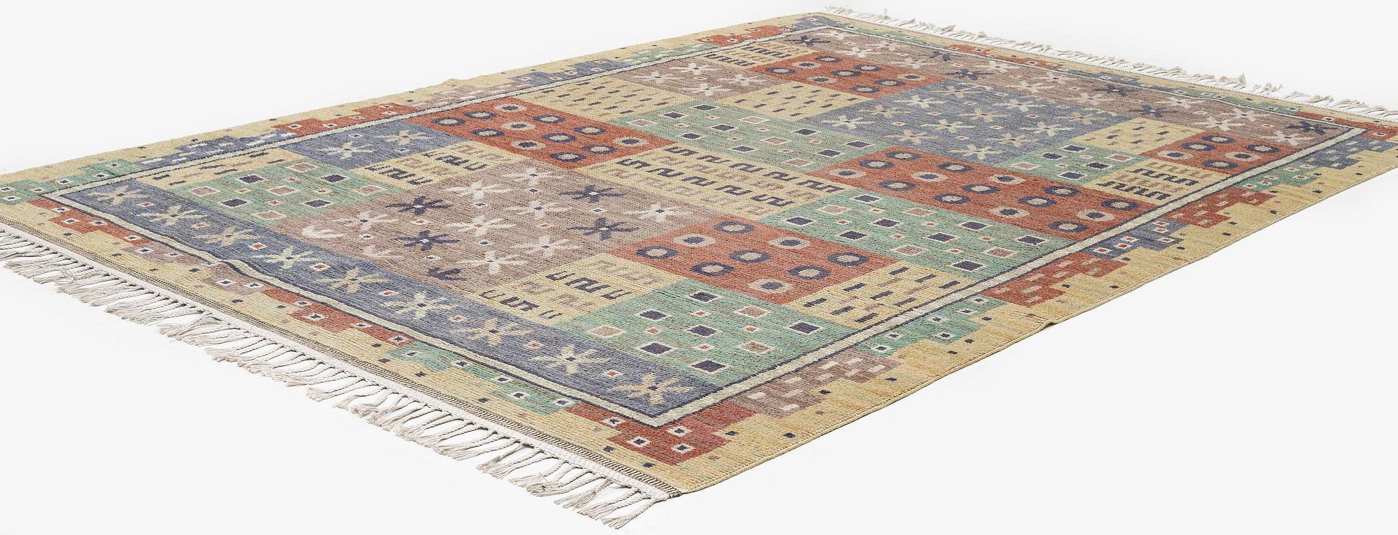 Märta Måås-Fjetterström, a carpet, 'Joakim', flat weave, c. 317 x 215 cm, signed MMF.