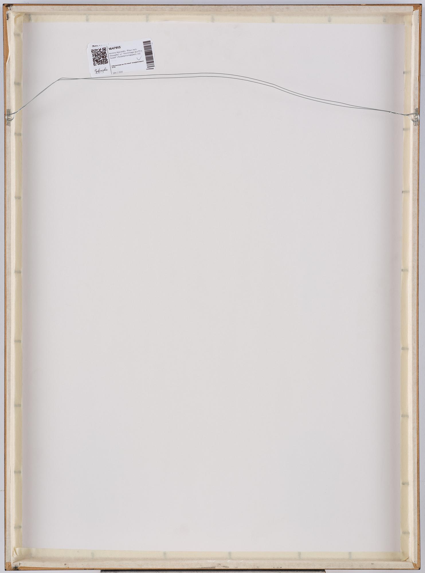 Kimmo Kaivanto, "Four inch thoughts" from: "Hommage aux Prix Nobel" (The Nobel Prize portfolio).