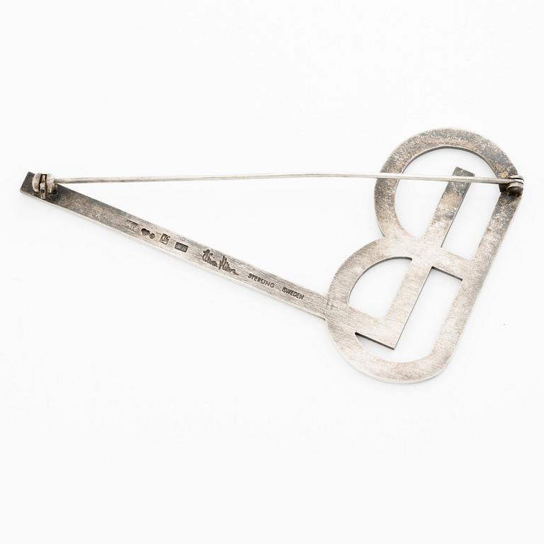 Wiwen Nilsson, a monogram brooch, sterling silver, Lund 1943.