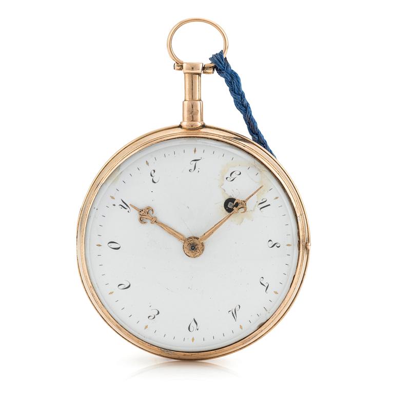 An 18k gold pocket watch by P. H. Beurling (watchmaker in Stockholm 1783-1806), 1788.