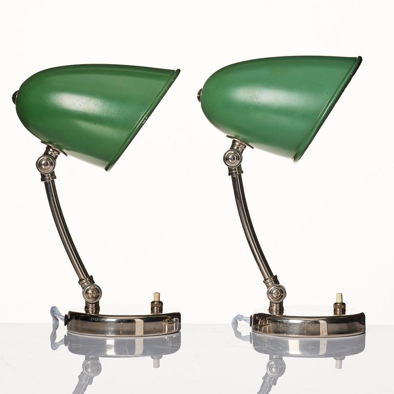 Erik Tidstrand, a pair of table lamps, model "29116", Nordiska Kompaniet, 1930s.