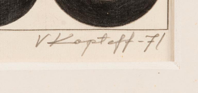 VLADIMIR KOPTEFF, pencil drawings, 3 pcs, signed and dated.