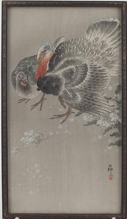 Ohara Koson, "Two Turkeys".