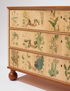 Josef Frank, a "Flora" chest of drawers, Firma Svenskt Tenn, Sweden ca. 1940.