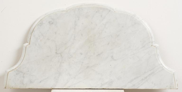 A rococo giltwood and marble console table, Stockholm, later part 18th century.