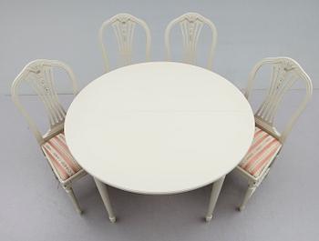 MATGRUPP, 5 delar, gustaviansk stil, 1900-talets andra hälft.