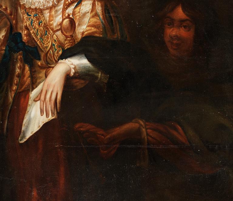 Jan Cossiers Follower of, Young gentleman, told his fortune and robbed.