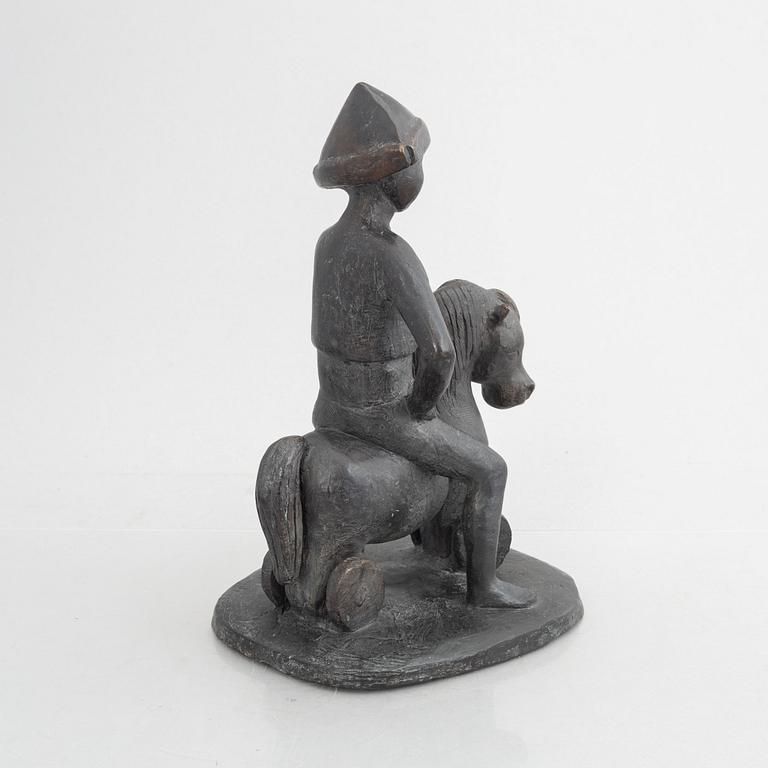 Solvig Pripp, Boy on toy horse. - Bukowskis