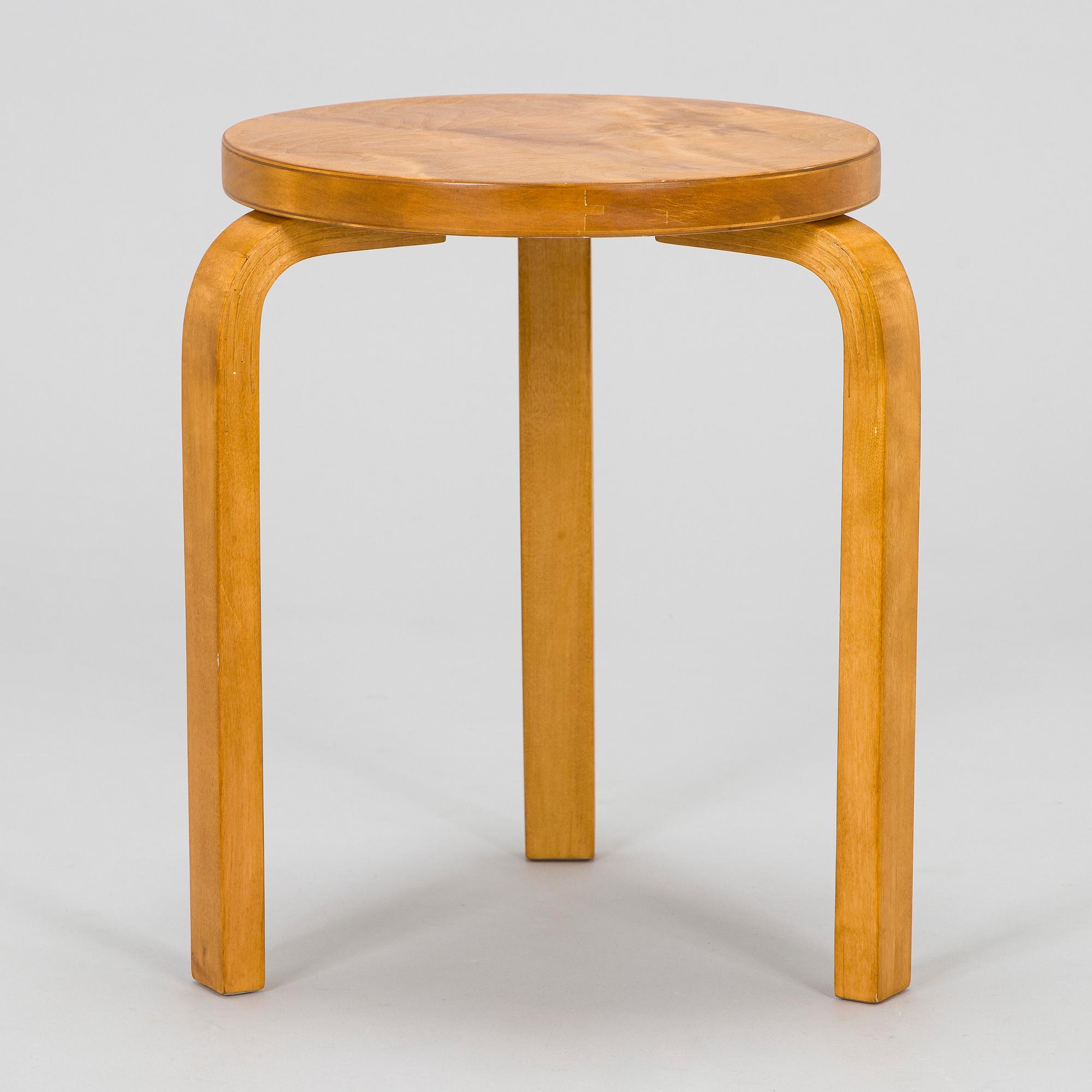 Alvar Aalto, a 1930s '60' stool for O.Y. Huonekalu- ja Rakennustyötehdas A.B.