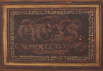 a folk art violin box from Arbrå Hälsingland marked OES 1834.