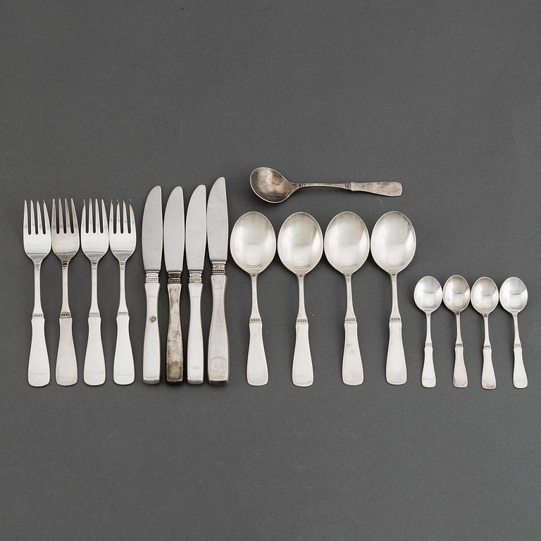 A Erik Löfman part silver cutlery set, "Uppsala", Marked MEMA.