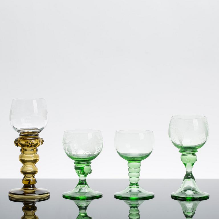 REMMARE, ca 21 st olika modeller, glas, 1900-tal.