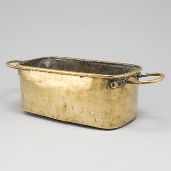 A 19th century brass flower pot.