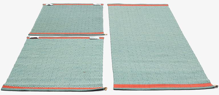 Gunilla Lagerhem Ullberg, gångmattor, 3 st, "Gåsöga", Kasthall.