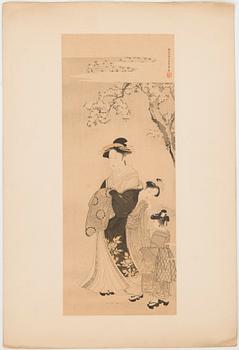 JAPANILAINEN PUUPIIRROS, triptyykki, myöhempi painos, 1900-luvun ensimmäinen puolisko, sekä kolme painotyötä.