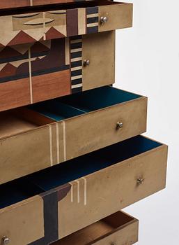 Ingegerd Torhamn, a modernist painted and decorated chest of drawers, Sweden ca 1930.