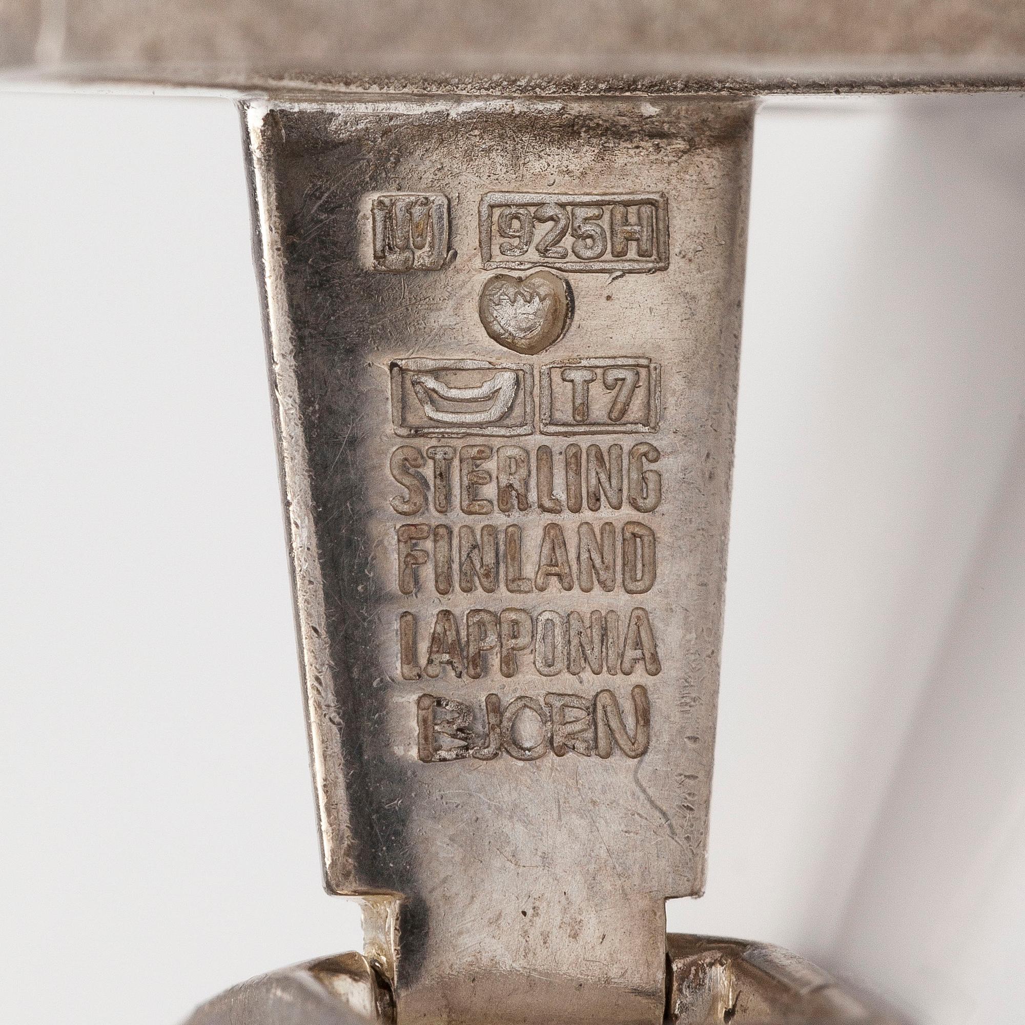 BJÖRN WECKSTRÖM, Two tiepins "Jupiter" and a pair of cufflinks "Landscape on Luna". Lapponia 1972-2010.