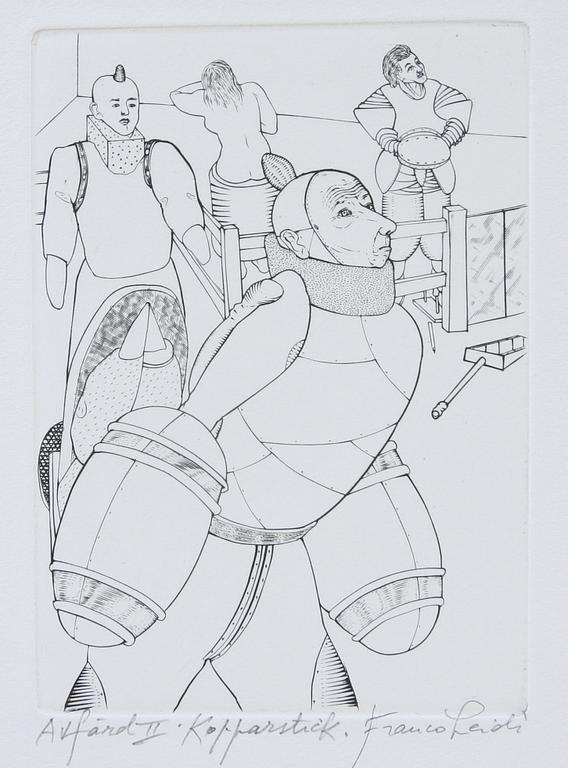 FRANCO LEIDI, kopparstick, sign o dat.