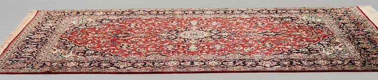 A rug, Old, silk Kashan, ca 224 x 138,5 cm.