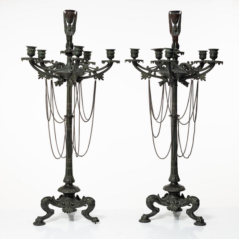 A pair of candelabras, late 19th century.