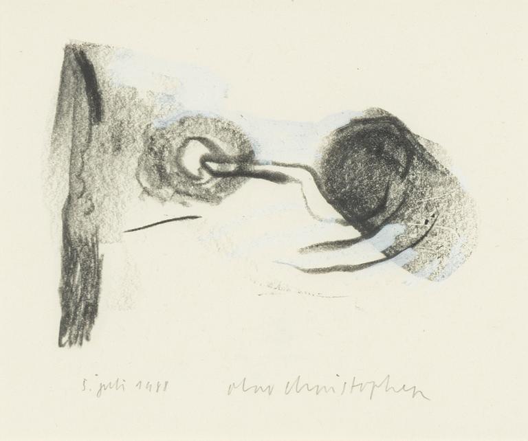 Olav Christopher Jenssen, mixed media on paper, signed and dated 5 juli 1988.