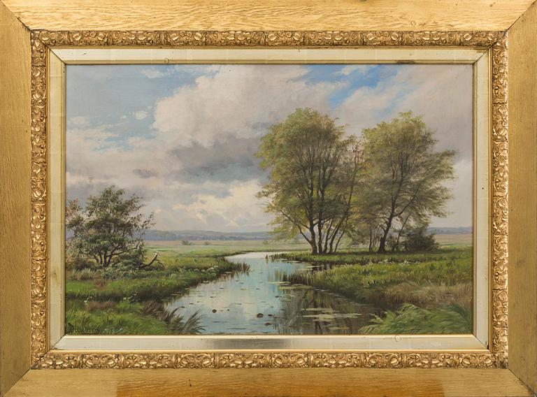 AUGUST JACOBSEN, oil on canvas. Signed.