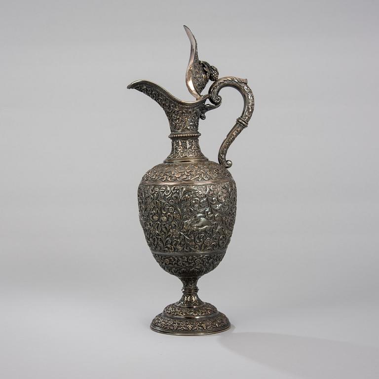 VIINIKANNU, sterlinghopeaa, Oomersi Mawji/ Bhuj, Kutch, Intia, noin. 1880-90. Paino 1094g.
