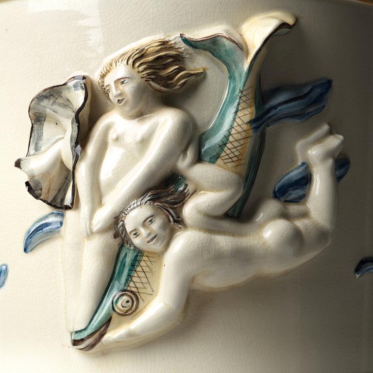 Tyra Lundgren, a creamware urn, Rörstrand, Sweden, ca 1930. This model was included in the 1930 Stockholm exhibition.