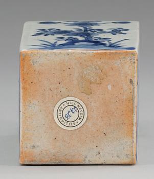 A Japanese blue and white flask, 18th Century.
