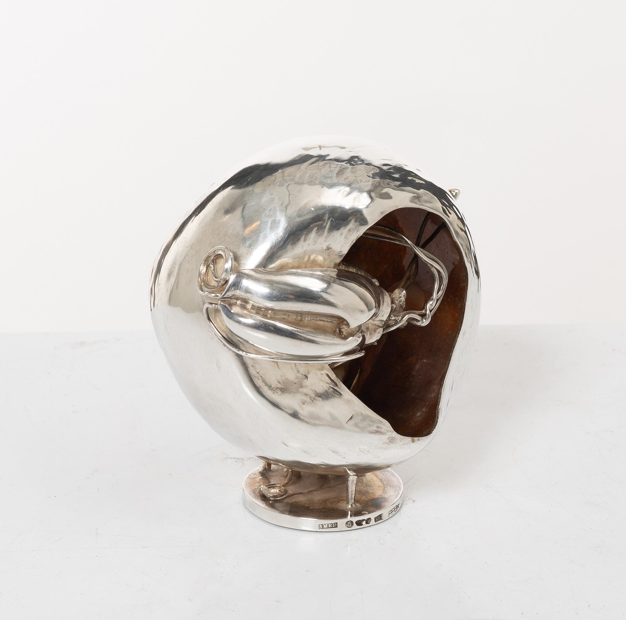 Lars Arby, A silver sculpture, mark of Lars Arby, Gothenburg, Sweden 1969.